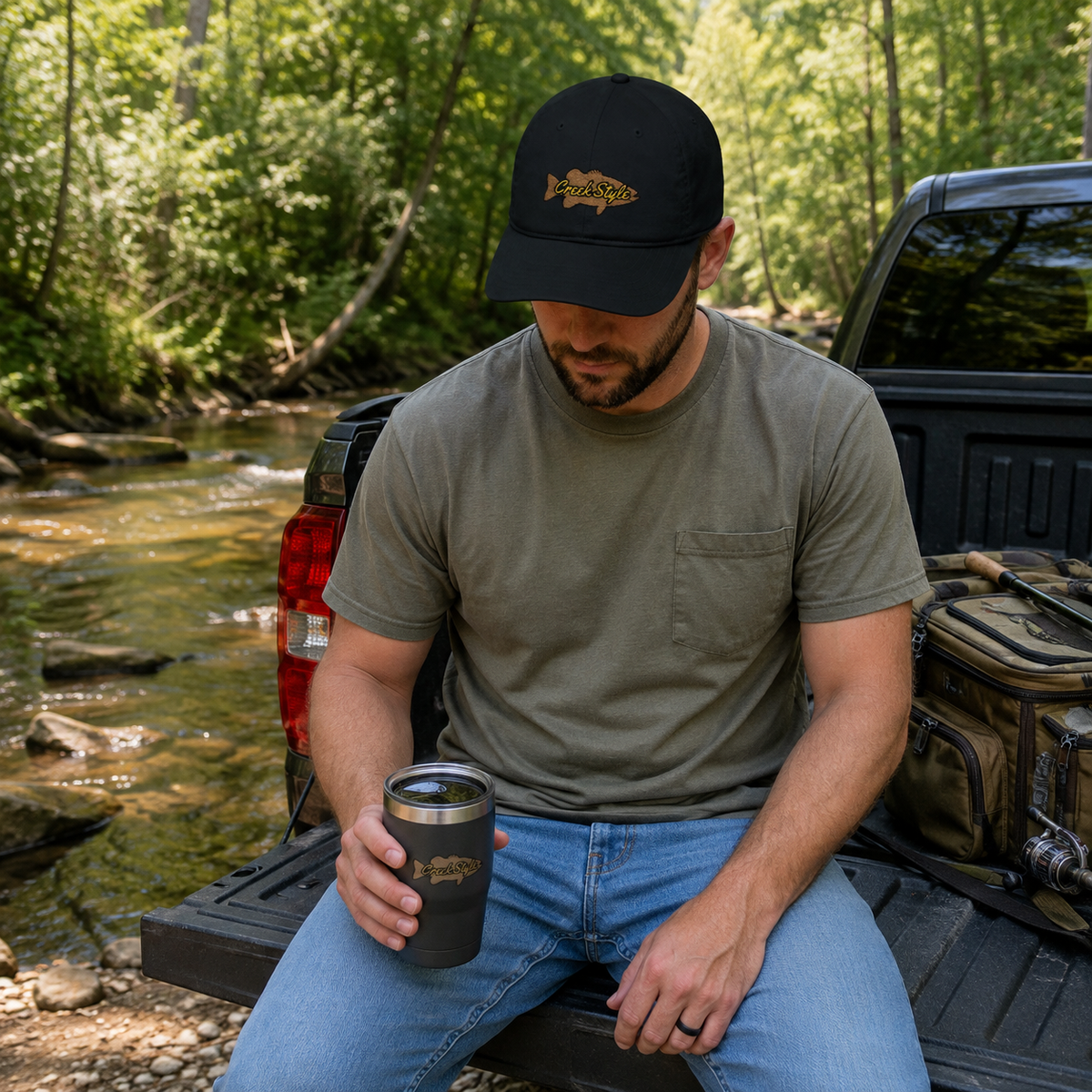 Creek Style™  "Creek Bass" Stylish Embroidered Baseball Cap
