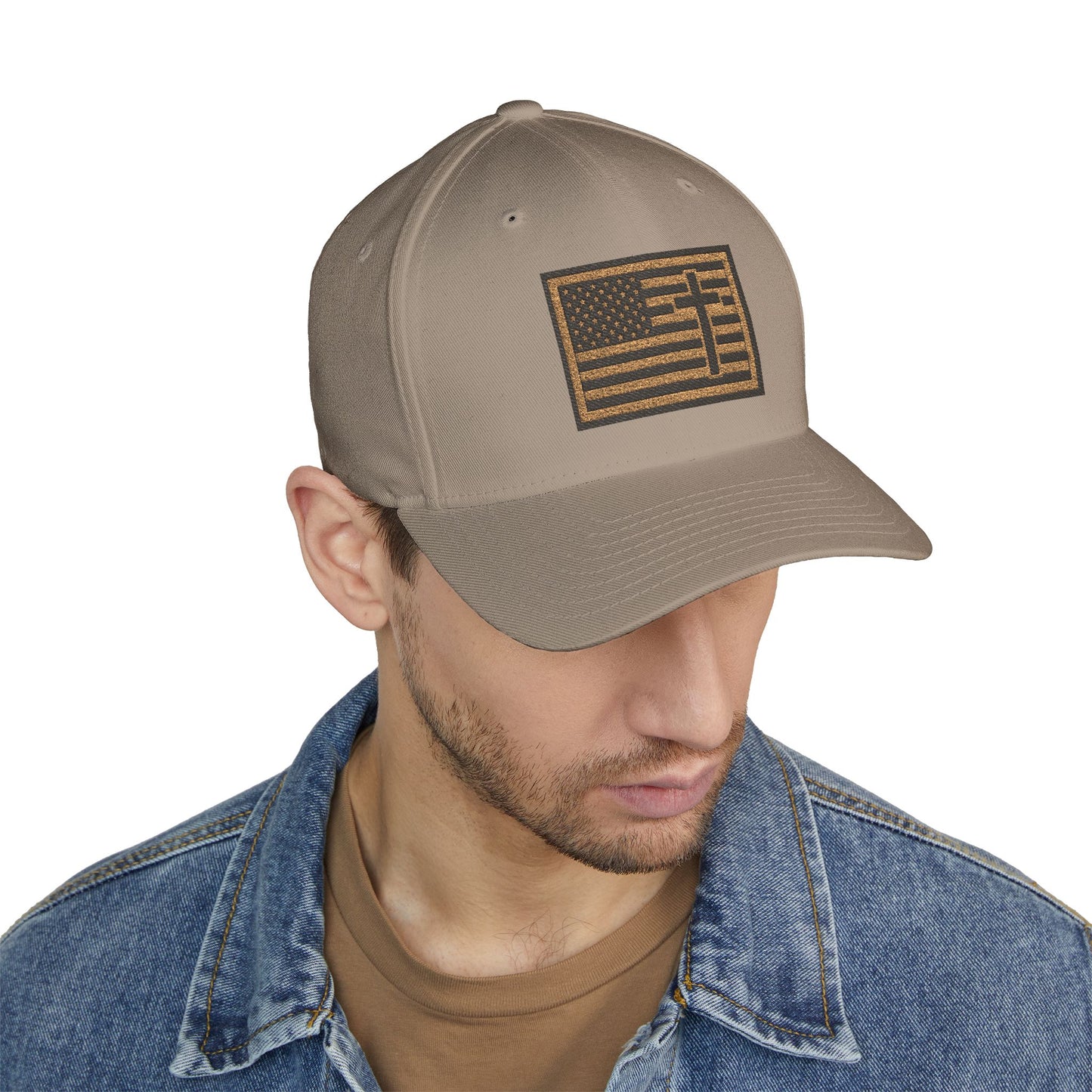 Creek Style™ "Christian American"  Embroidered Closed-Back Cap