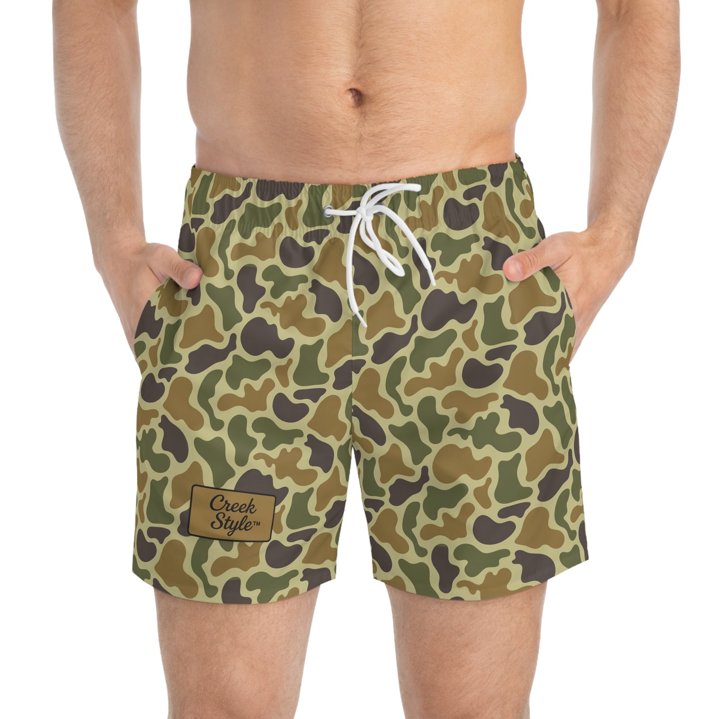 Creek Style™  Mens  Camo Swim Trunks