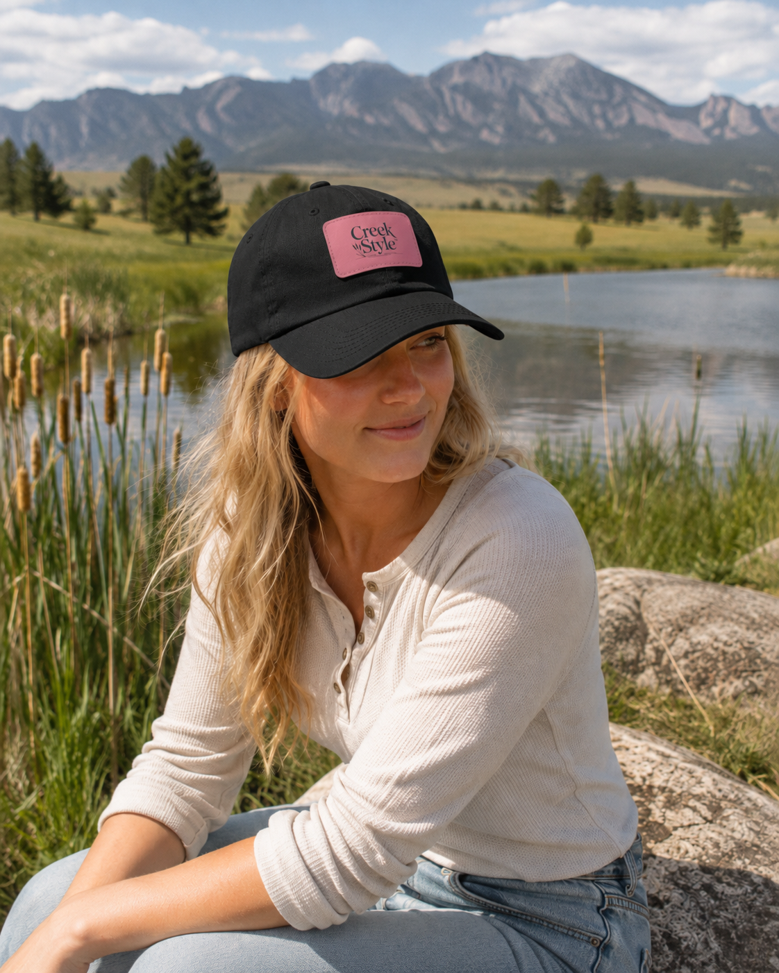 Creek Style™ "Cattail" Hat with Leather Patch