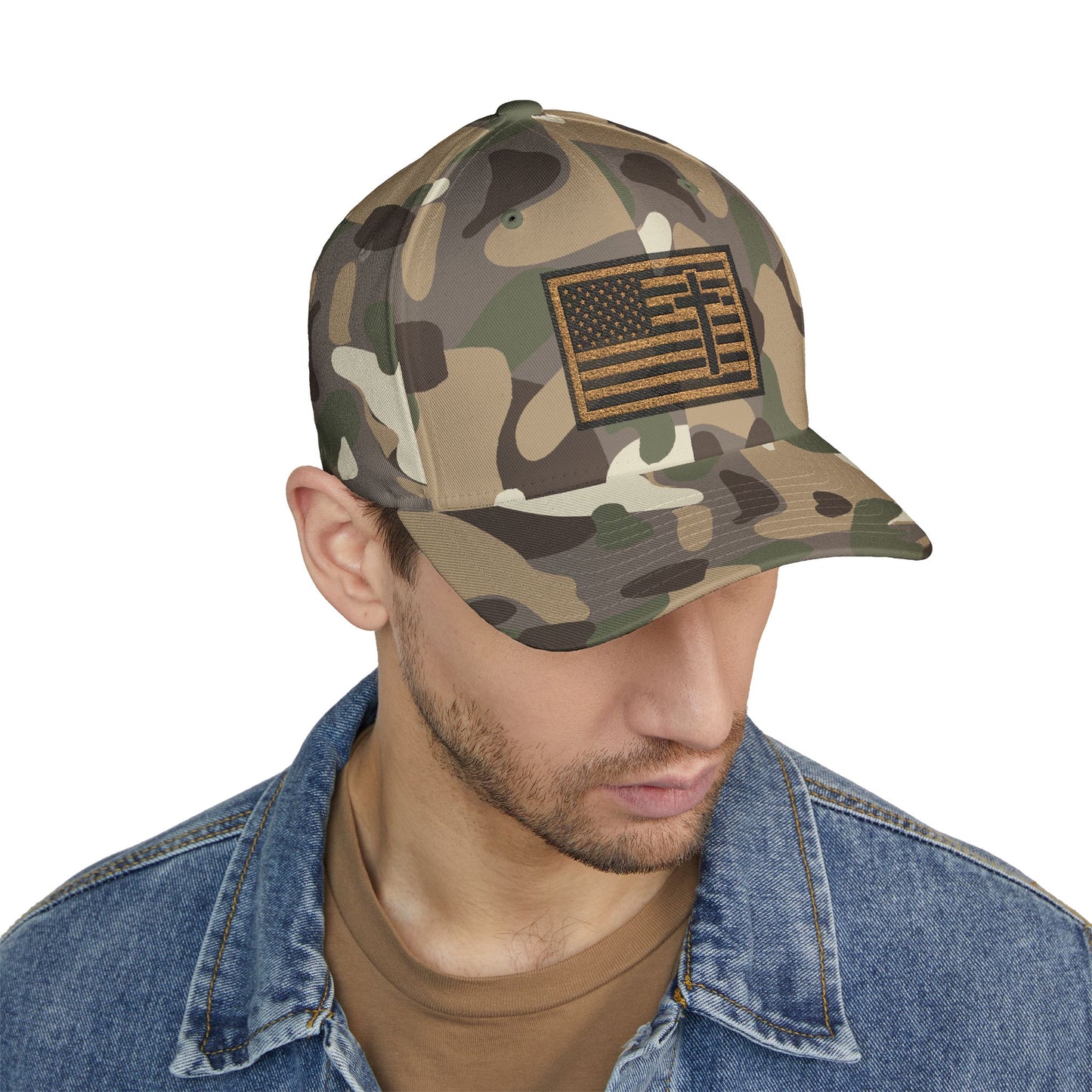 Creek Style™ "Christian American"  Embroidered Closed-Back Cap