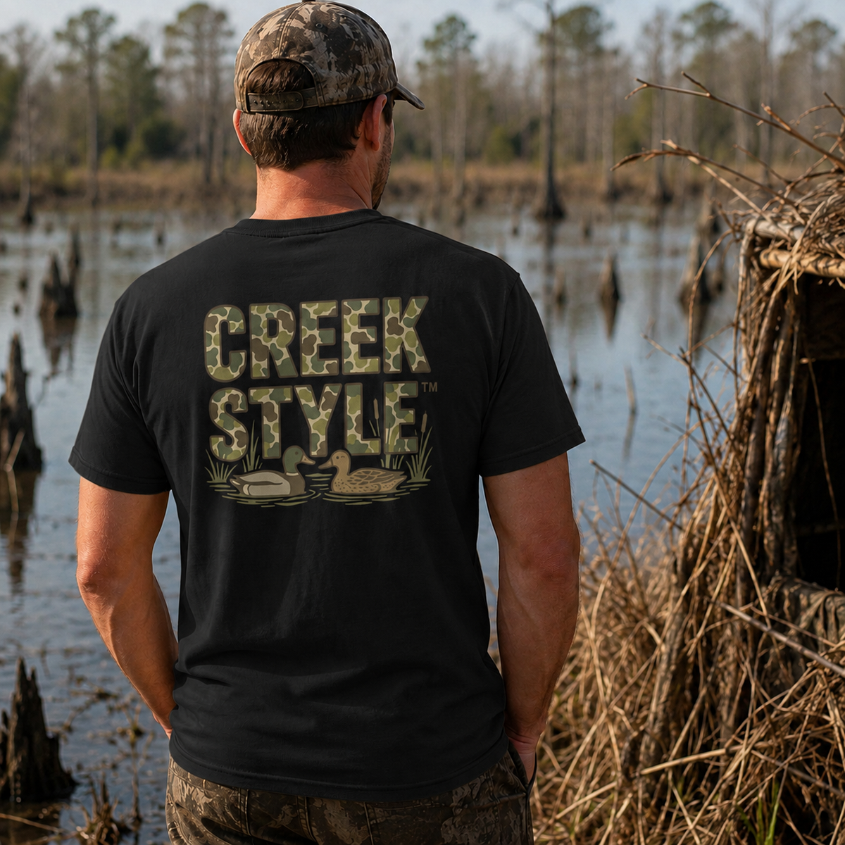 Creek Style™ "Duck Blind" pocket t-shirt