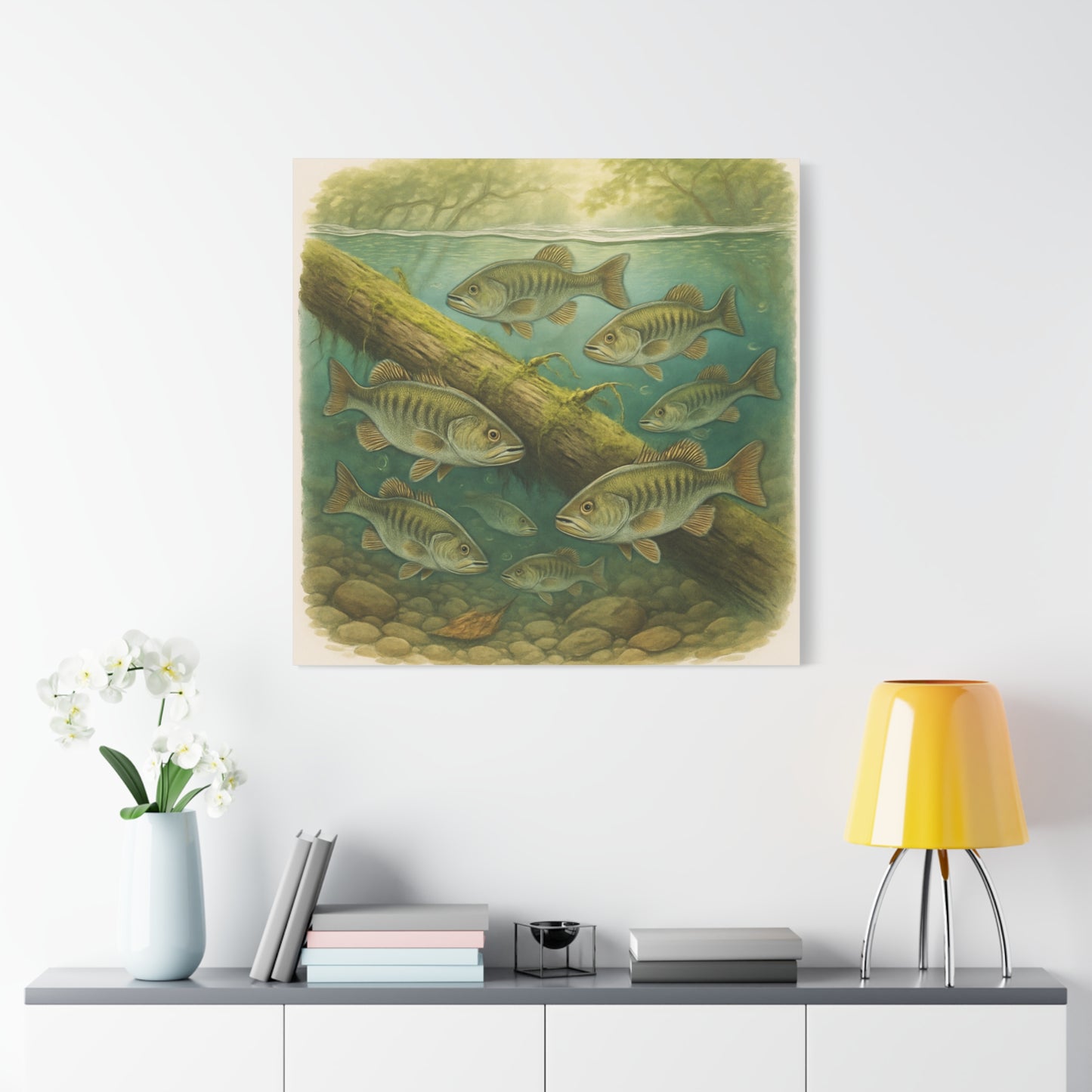 Creek Style™   Underwater Bass Canvas Art Print