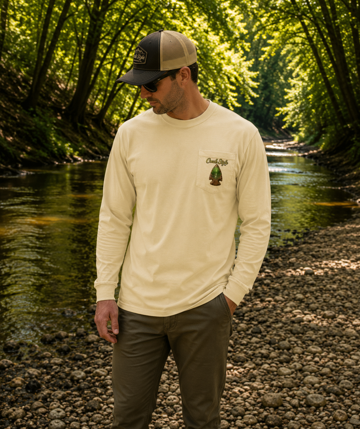 Creek Style™ "Lost In Time" Long-Sleeve Pocket T-Shirt