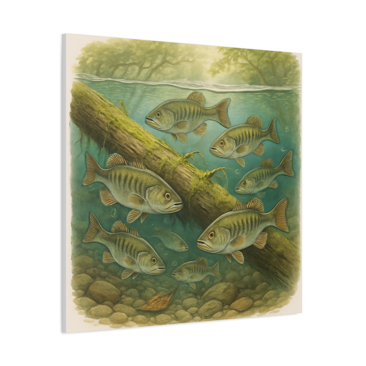 Creek Style™   Underwater Bass Canvas Art Print
