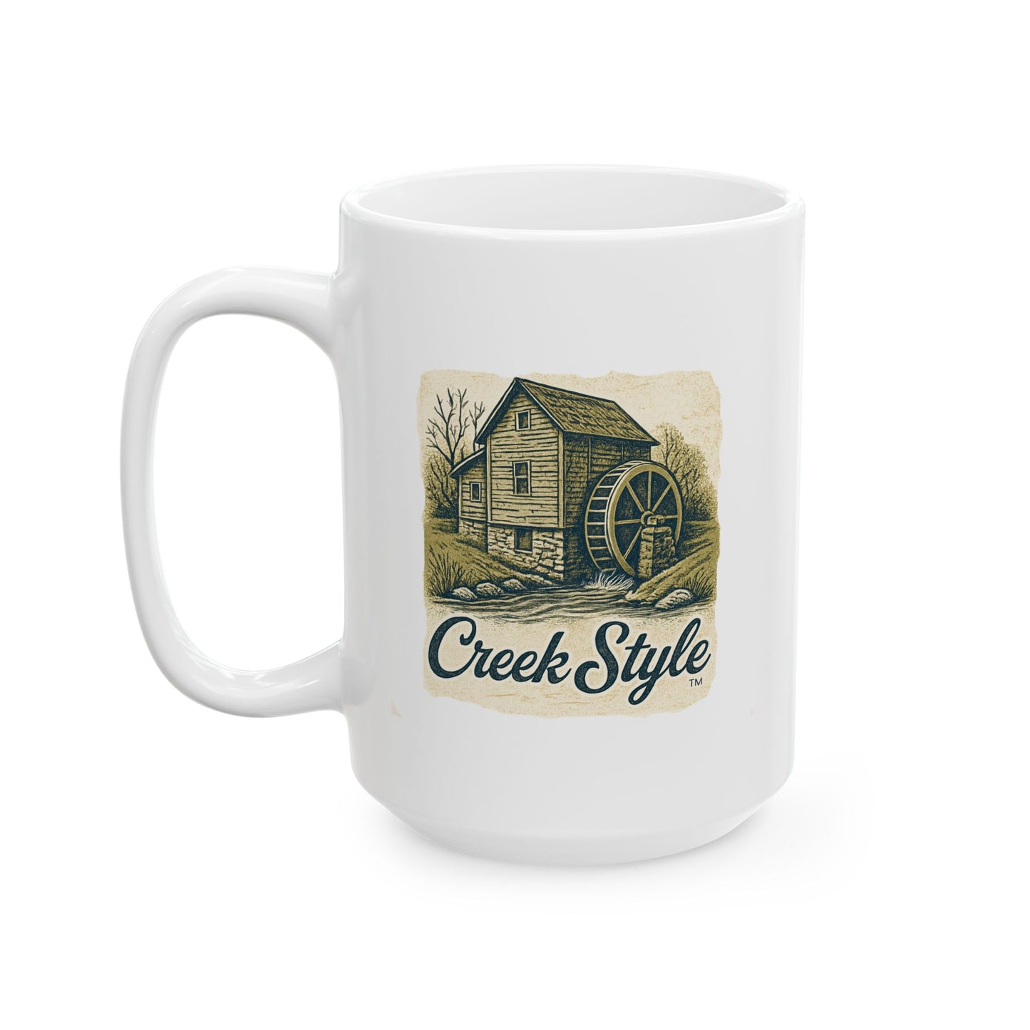 Creek Style™  "Vintage Series, Grist Mill"    15oz  Coffee Mug
