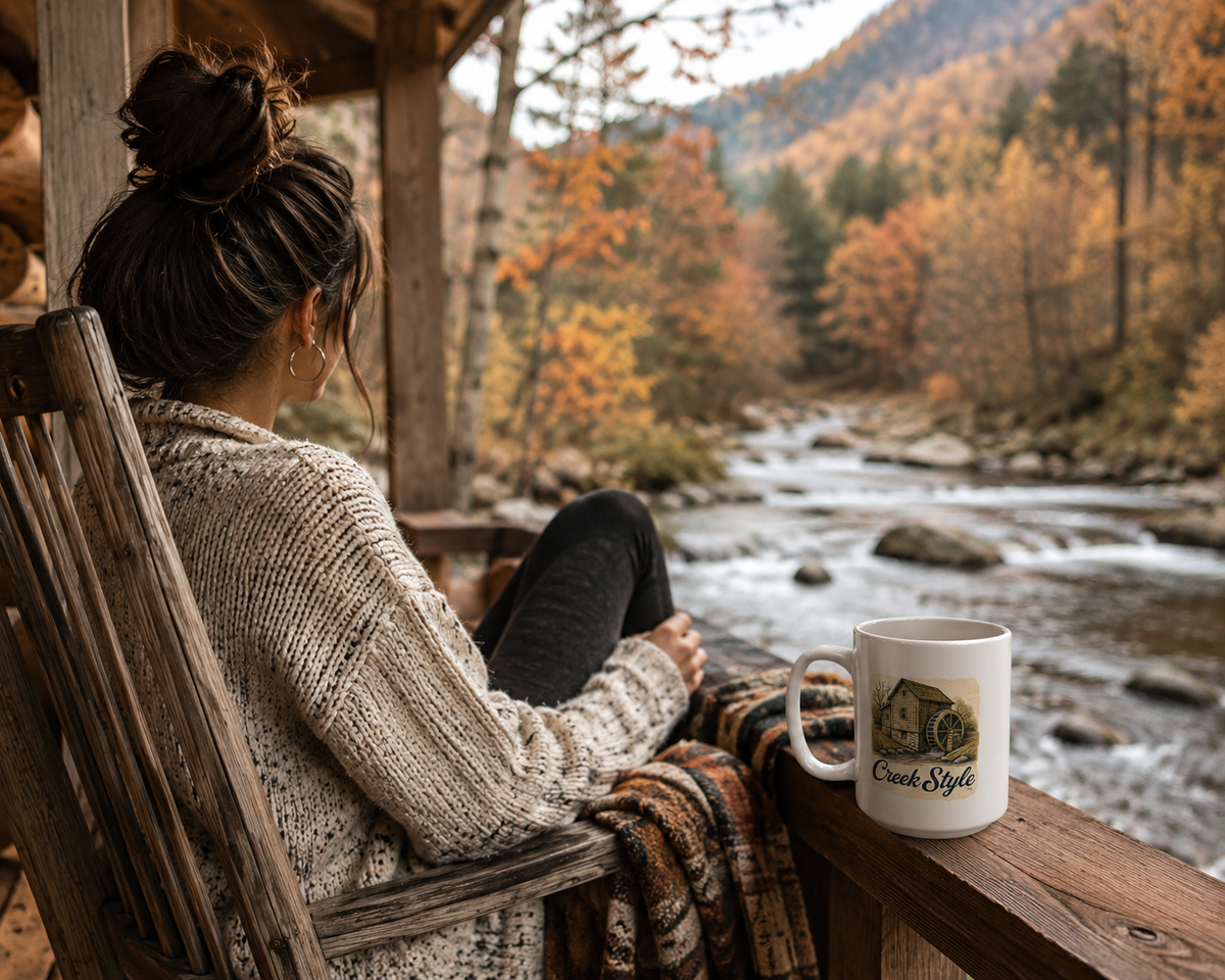 Creek Style™  "Vintage Series, Grist Mill"    15oz  Coffee Mug