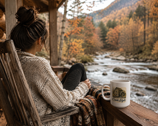 Creek Style™  "Vintage Series, Grist Mill"    15oz  Coffee Mug