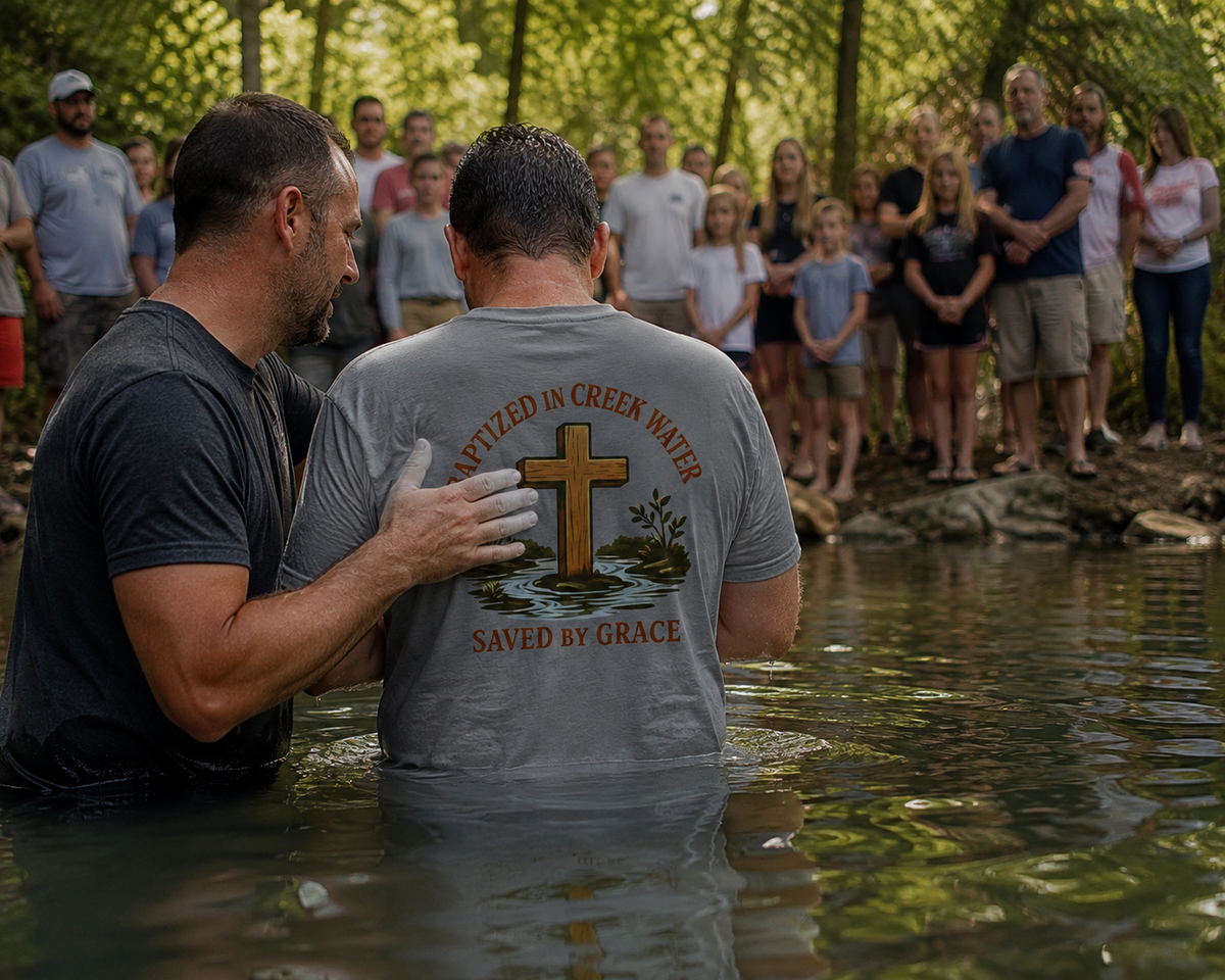 Creek Style™ "Baptized in Creek Water" Pocket T-Shirt