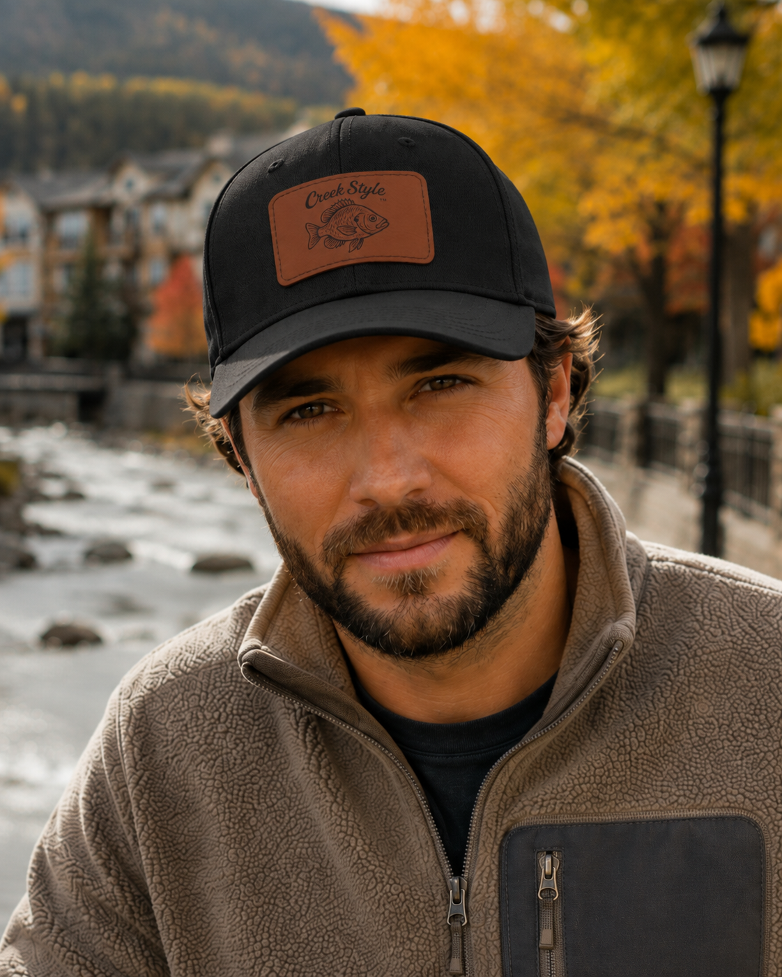 Creek Style™  "Bluegill" Leather Patch Dad Hat