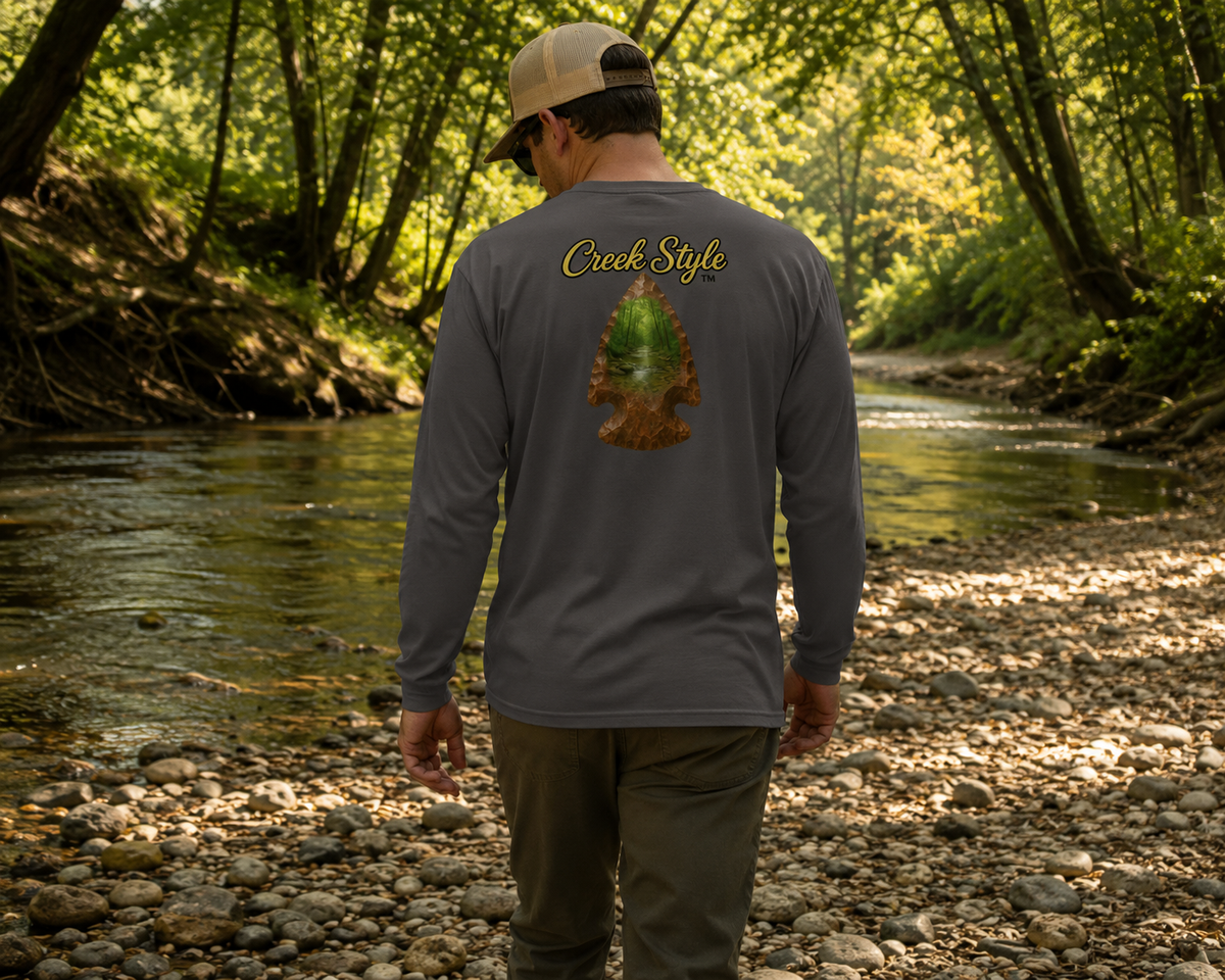 Creek Style™ "Lost In Time" Long-Sleeve Pocket T-Shirt