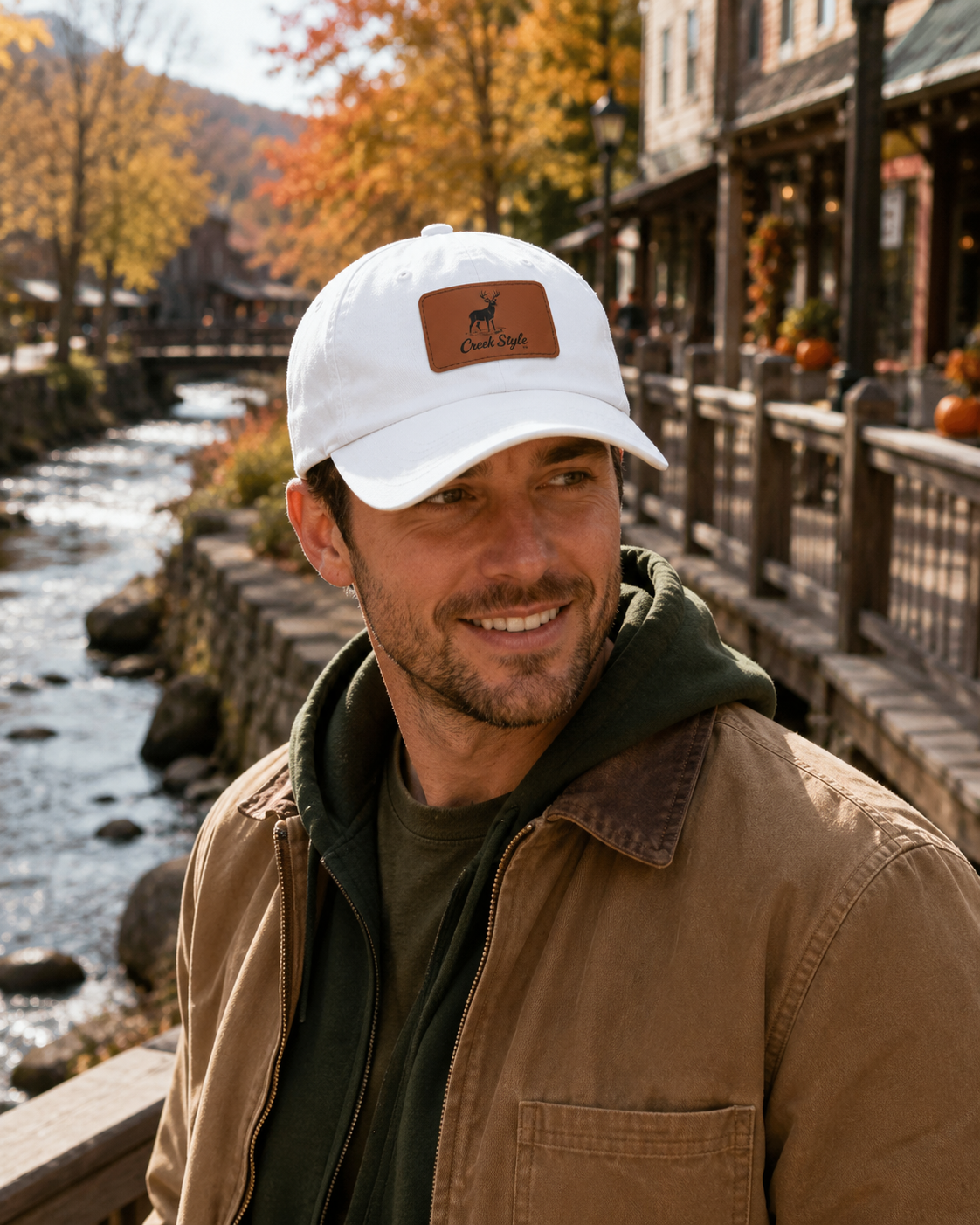 Creek Style™  "Creek Buck" Hat with leather patch.