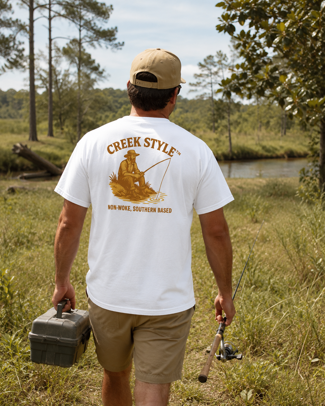 Creek Style™ "Non-Woke, Southern Based" soft pocket t-shirt