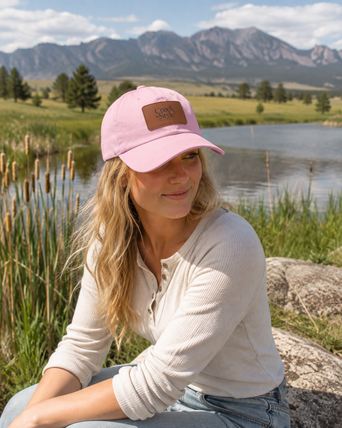 Creek Style™ "Cattail" Hat with Leather Patch