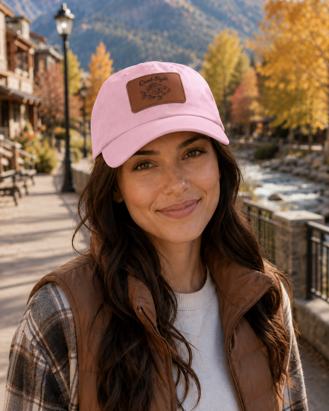 Creek Style™  "Bluegill" Leather Patch Dad Hat