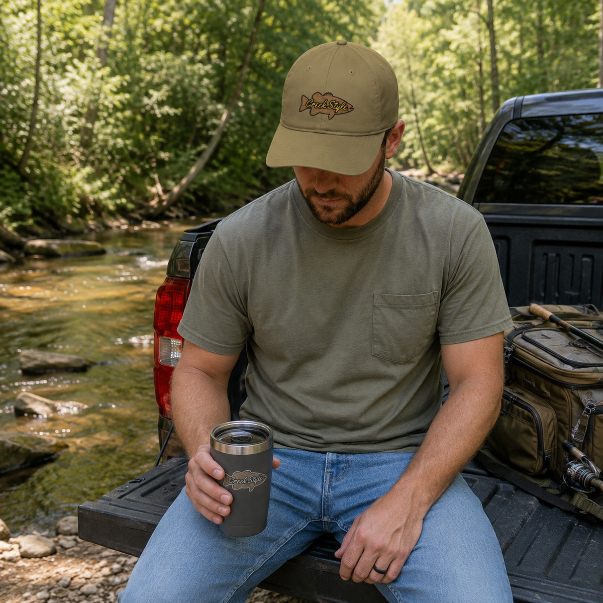Creek Style™  "Creek Bass" Stylish Embroidered Baseball Cap