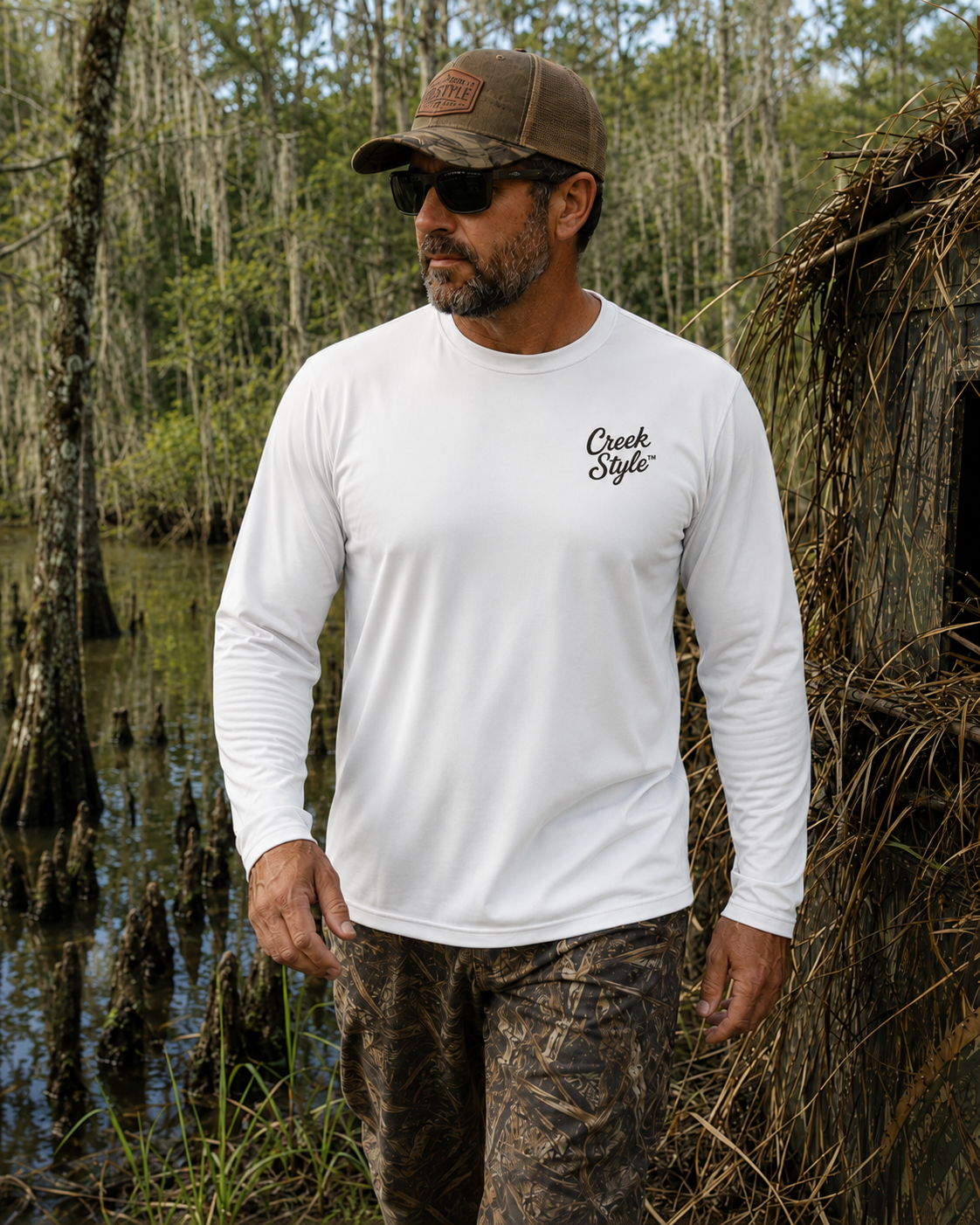 Creek Style™ "Wood Duck" Men's Cool & Dry Performance Long-Sleeve Top