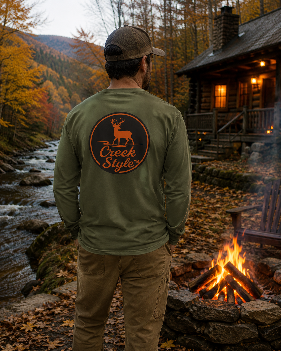Creek Style™  "Creek Buck" Long Sleeve T-Shirt