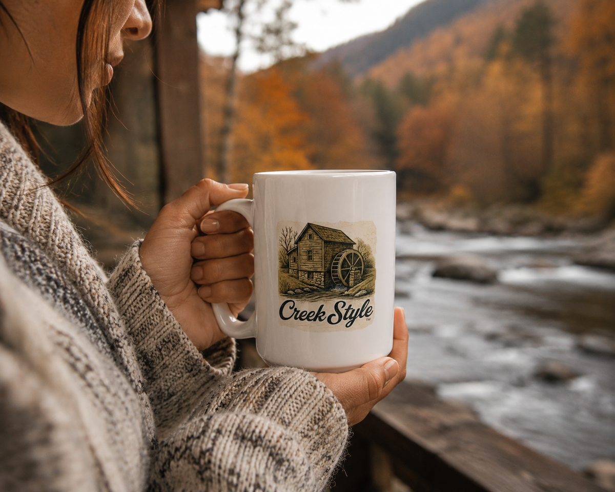 Creek Style™  "Vintage Series, Grist Mill"    15oz  Coffee Mug
