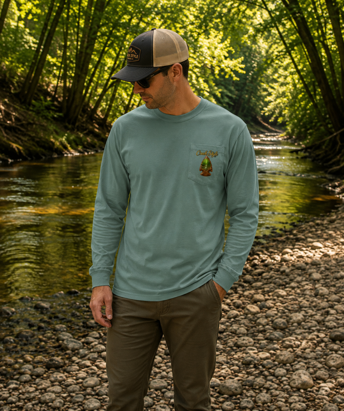 Creek Style™ "Lost In Time" Long-Sleeve Pocket T-Shirt