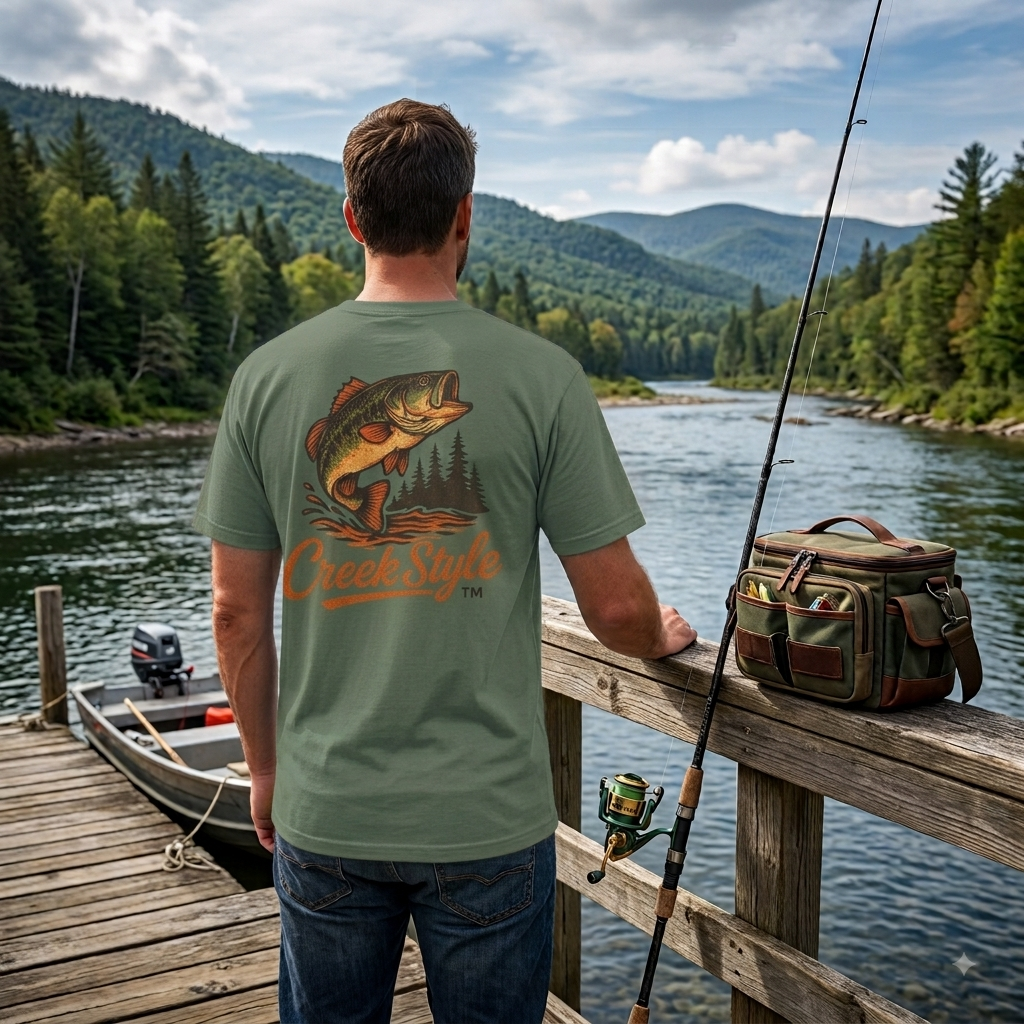 Creek Style™  "Leaping Bass"  Unisex T-Shirt