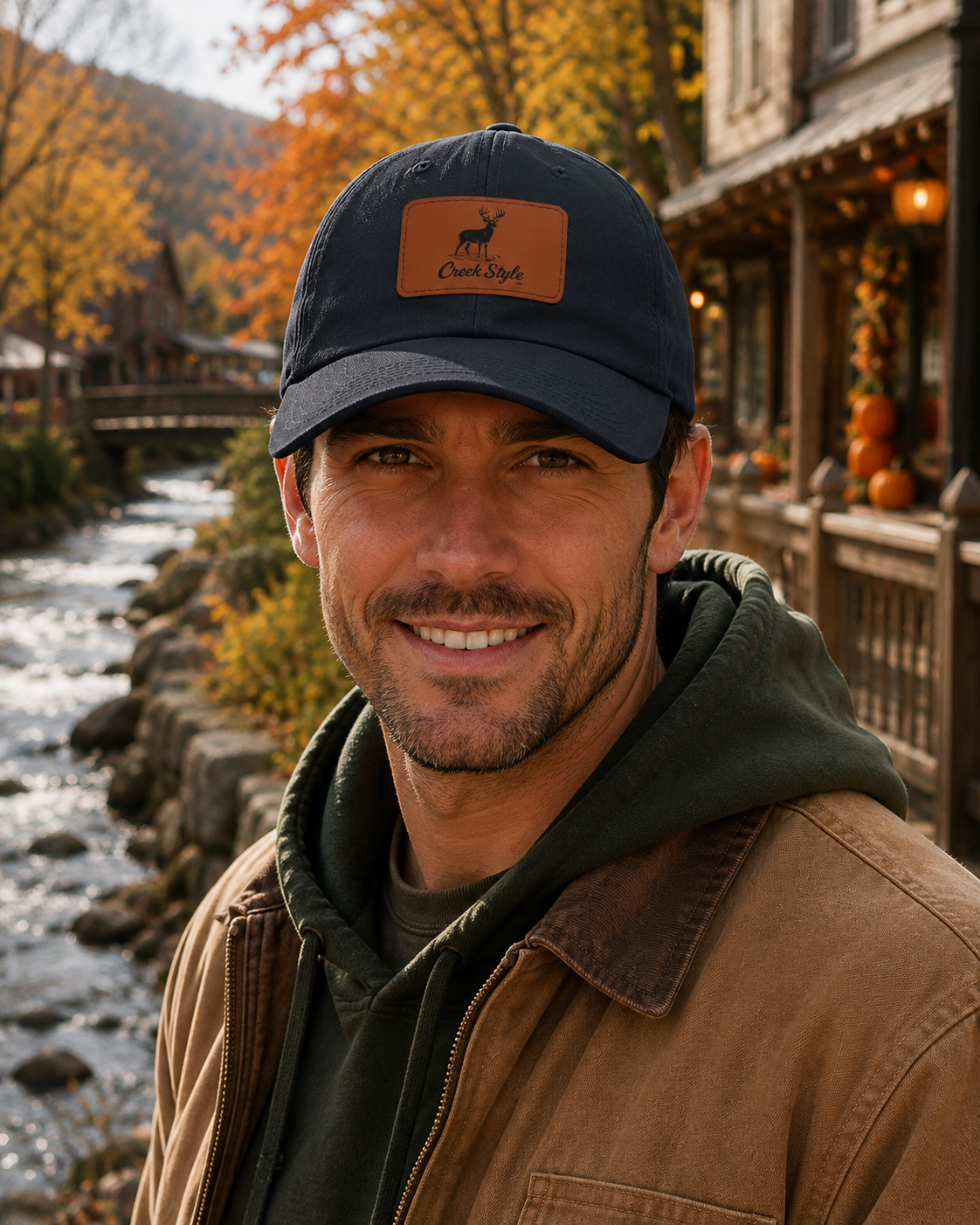 Creek Style™  "Creek Buck" Hat with leather patch.