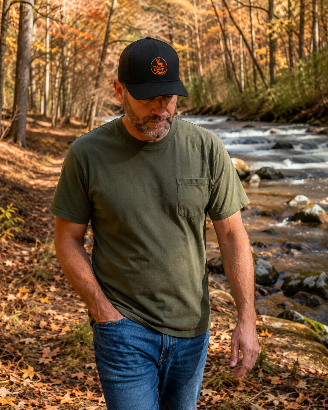 Creek Style™ "Creek Buck" Embroidered Trucker Cap
