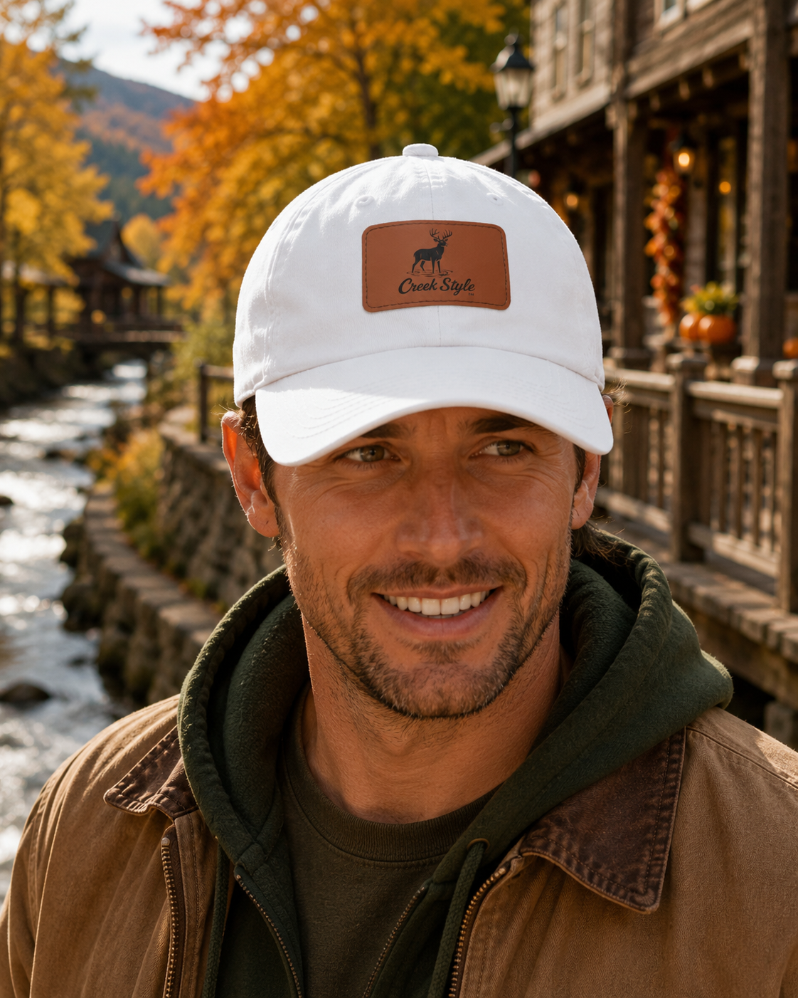 Creek Style™  "Creek Buck" Hat with leather patch.