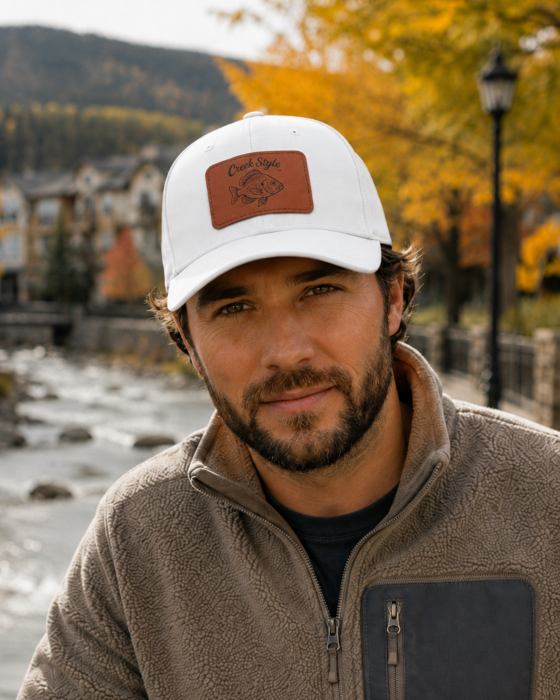 Creek Style™  "Bluegill" Leather Patch Dad Hat