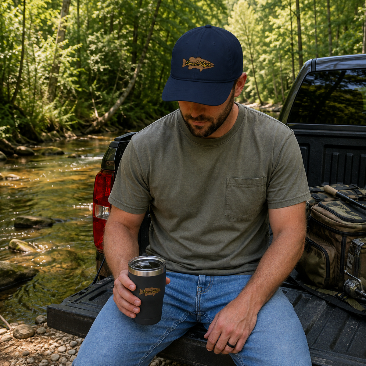 Creek Style™  "Creek Bass" Stylish Embroidered Baseball Cap