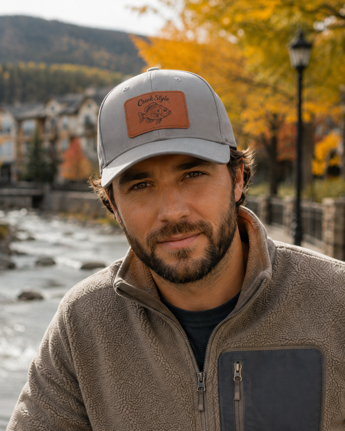 Creek Style™  "Bluegill" Leather Patch Dad Hat