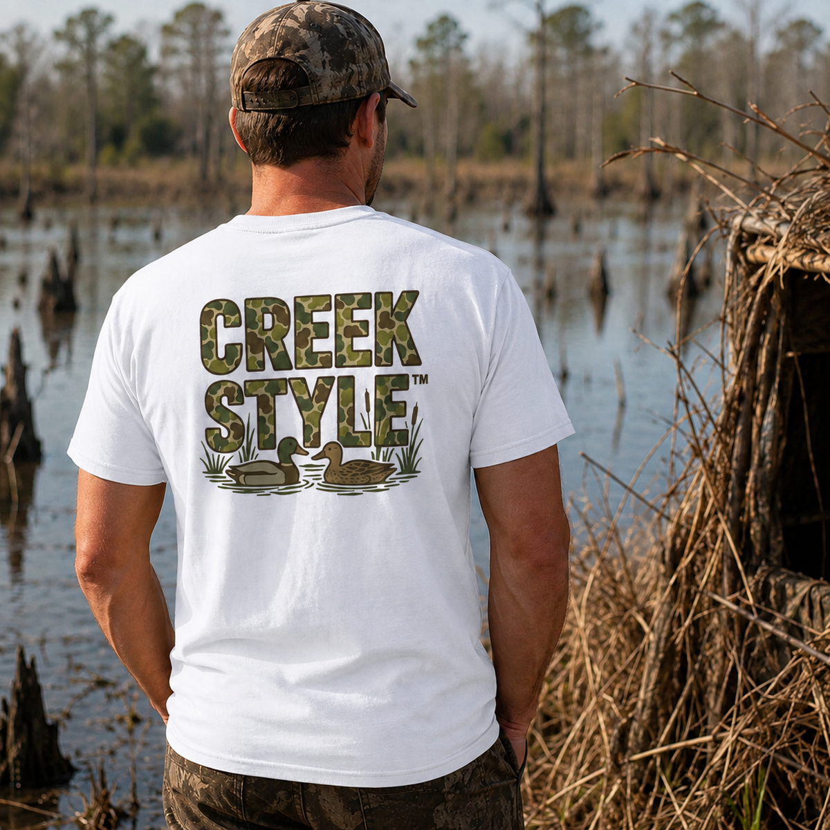 Creek Style™ "Duck Blind" pocket t-shirt
